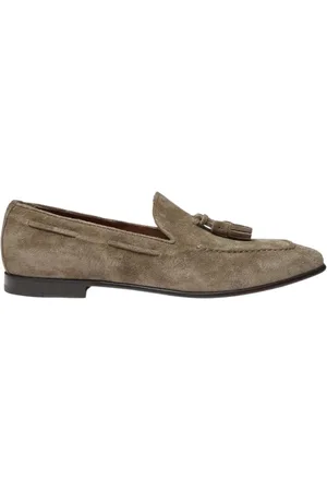 Scarosso Sko, Herre, , 41 1/2 EU, Suede, Taupe Suede Tassel Loafers