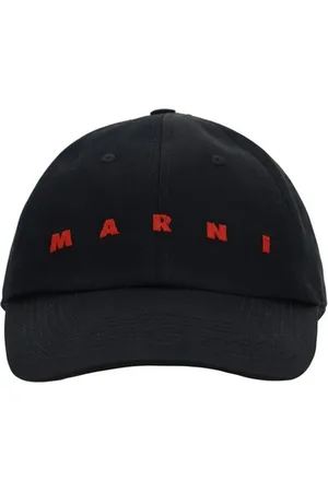 Marni Tilbehør, Herre, Sort, S, Bomuld, Monogram Bomulds Baseball Kasket