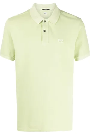 C.P. Company Top, Herre, Grøn, S, Bomuld, Broderet Logo Polo Shirt