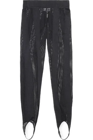 Ganni Bukser, Dame, Sort, S, Uld, Mesh-Panel Stirrup Leggings