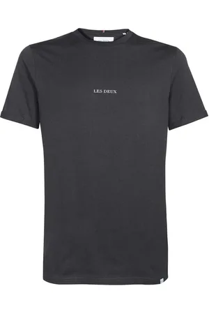 Les Deux Top, Herre, Grå, 2XL, Bomuld, Contrasting Logo Cotton T-Shirt
