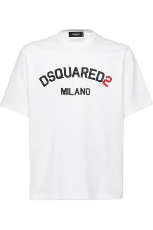Dsquared2 Top, Herre, Hvid, S, Bomuld, Crystal Logo Kortærmet T-shirt