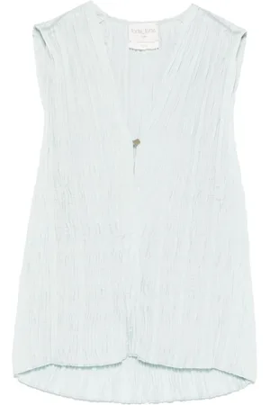 FORTE FORTE Top, Dame, Blå, S, V-Neck Ærmeløs Top