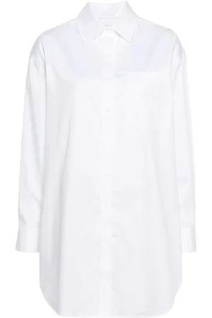 Calvin Klein Bluser & Skjorter, Dame, Hvid, L, Bomuld, Casual Langærmet Skjorte