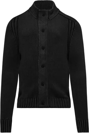 Bomboogie Strik, Herre, Sort, M, Bomuld, Varm Bomulds Cardigan med Mock-neck