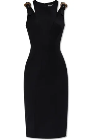 VERSACE Kjole, Dame, Sort, XS, Uld, Ærmeløs kjole