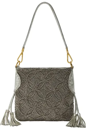 Maliparmi Taske, Dame, Grå, ONE SIZE, Uld, Skuldertaske med Lucky Beads-broderi