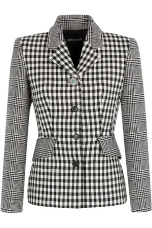 Roberto Cavalli Jakke, Dame, Sort, S, Uld, Slim Fit Blazer med Reverskrave
