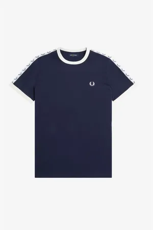 Fred Perry Top, Herre, Blå, M, Bomuld, Taped Ringer T-Shirt