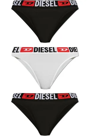 Diesel Undertøj, Dame, Flerfarvet, 2XS, Bomuld, Tre-pak briefs med logo-linning