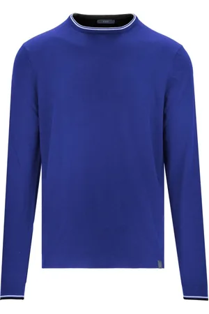 FAY Strik, Herre, Blå, XL, Bomuld, Pullover Sweater