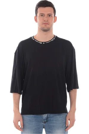 D.A. Daniele Alessandrini Top, Herre, Sort, S, Bomuld, Stribet T-shirt