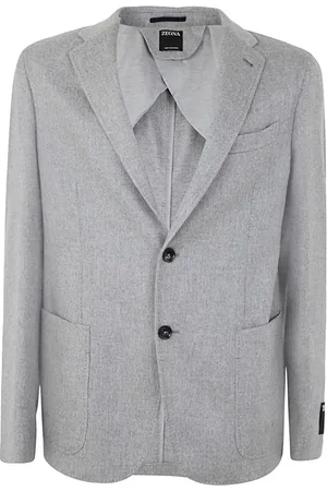 Ermenegildo Zegna Jakkesæt, Herre, Grå, XL, Cashmere, Cashmere Skjortejakke