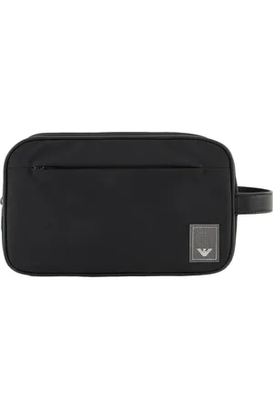 Emporio Armani Taske, Herre, Sort, ONE SIZE, Nylon, Nylon Patch Collection Toilettaske