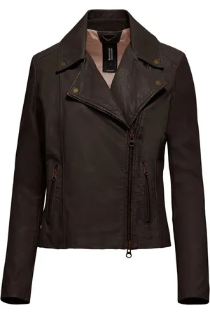 Bomboogie Jakke, Dame, Brun, XL, Læder, Læder Biker Jakke