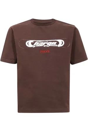 Heron Preston Top, Herre, Brun, XS, Bomuld, Bomulds T-shirt med frontprint