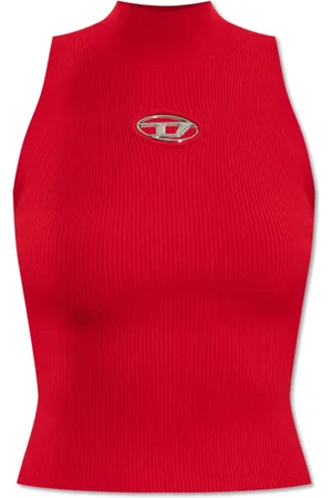 Diesel Top, Dame, Rød, 2XS, Polyester, Top med logo