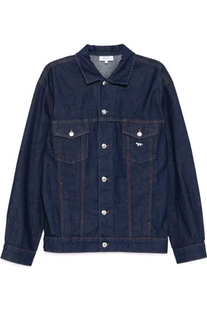 Maison Kitsuné Jakke, Herre, Blå, S, Bomuld, Truckerjakke