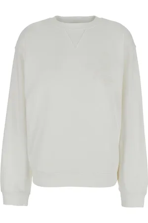 Frame Sweathshirts & Hoodies, Dame, Hvid, M, Bomuld, Hvid Crewneck T-shirt med Tonal Logo