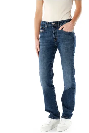 Diesel Jeans, Dame, Blå, W25 L32, Denim, Straight Fit Denim Jeans