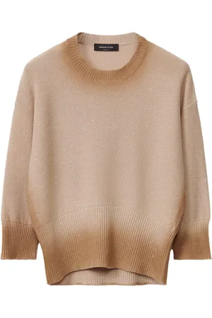 Fabiana Filippi Strik, Dame, , XS, Bomuld, Crew-neck sweater med pailletter