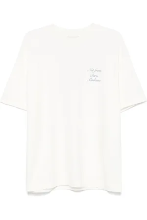 Drôle de Monsieur Top, Herre, Hvid, L, Bomuld, Le T-Shirt Slogan Calligraphie