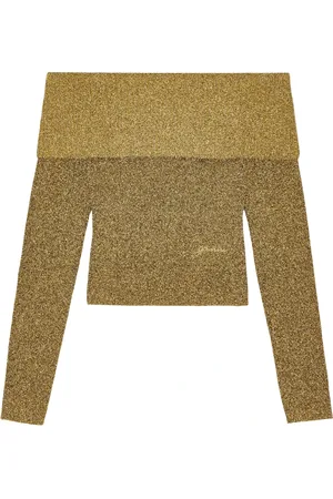 Ganni Strik, Dame, Gul, M, Uld, Doubleface Strik Sweater