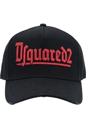 Dsquared2 Tilbehør, unisex, Sort, ONE SIZE, Bomuld, Embossed Logo Baseball Cap Fibbia