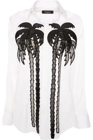 Dsquared2 Bluser & Skjorter, Dame, Hvid, XS, Uld, Stilfuld Skjorte