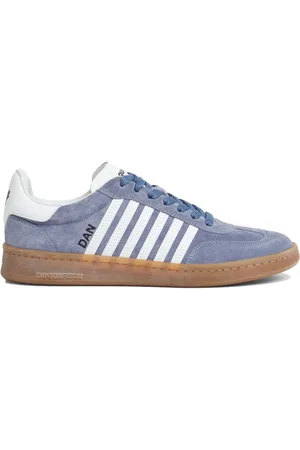 Dsquared2 Sko, Herre, Blå, 41 EU, Suede, Suede Sneakers med Kontraststriber
