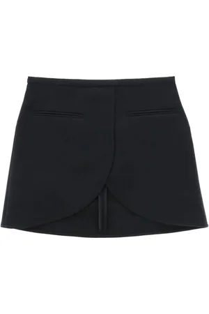 Courrèges Nederdel, Dame, Sort, S, Uld, Ellipse Twill Mini Nederdel