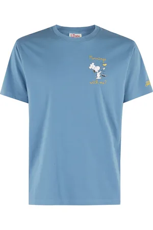 MC2 SAINT BARTH Top, Herre, Blå, M, Bomuld, Klassisk Bomuld T-Shirt Snoopy Blå Kortærmet
