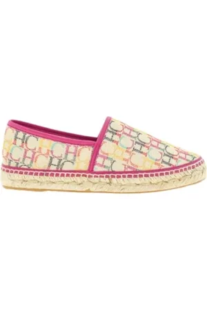 Carolina Herrera Sko, Dame, Flerfarvet, 39 EU, Jute, Canvas Espadriller Pink Initials Contrast