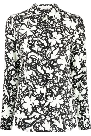 Stella McCartney Bluser & Skjorter, Dame, Flerfarvet, S, Langærmet silkeskjorte med print