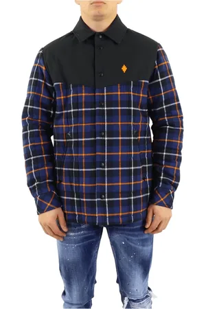 MARCELO BURLON Jakke, Herre, Flerfarvet, L, Bomuld, Cross Checked Overshirt