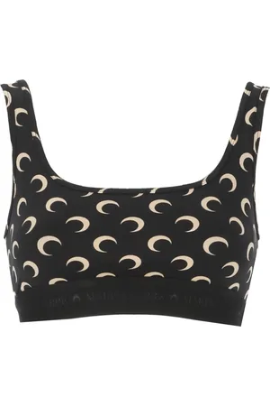 Marine Serre Top, Dame, Sort, S, Moon Logo Ærmeløs Top