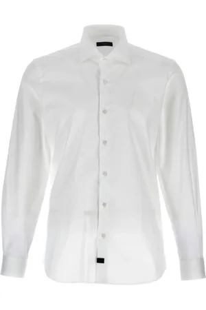FAY Skjorte, Herre, Hvid, XL, Bomuld, Stretch French Collar Skjorte
