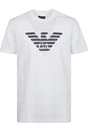 Emporio Armani Top, Herre, Hvid, L, Bomuld, Pima-jersey T-shirt