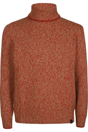 FAY Strik, Herre, Rød, L, Uld, Turtle Neck Sweater