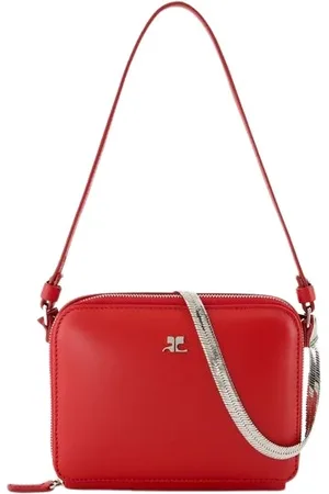 Courrèges Taske, Dame, Rød, ONE SIZE, Uld, Cloud Chained Leather Bag