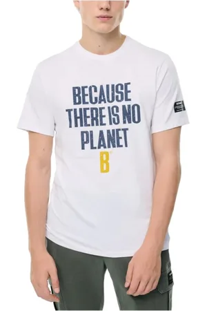 ECOALF Top, Herre, Hvid, S, Bomuld, Bomulds T-shirt med Brand Logo