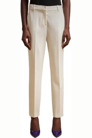 LIVIANA CONTI Bukser, Dame, Hvid, M, Polyester, Hvide Skræddersyede Bukser Slim Fit