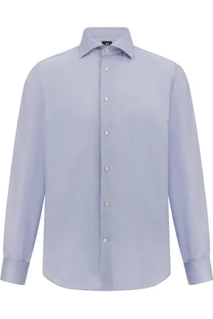 Boggi Milano Skjorte, Herre, Blå, XL, Bomuld, Ultimative Non-Iron Skjorte med Windsor Krave