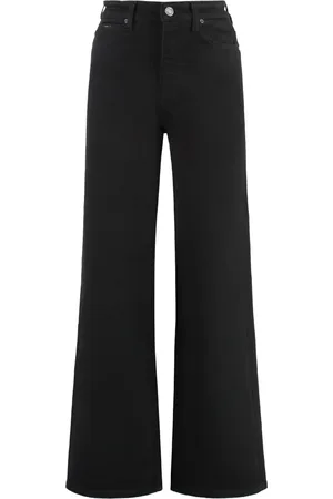 Calvin Klein Jeans, Dame, Sort, W29, Uld, Stilfulde jeans med brede ben og metalnitter
