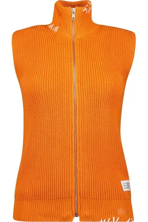 Maison Margiela Strik, Dame, , L, Bomuld, Ribstrikket Ærmeløs Sweater Vest