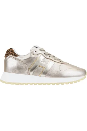 Hogan Sko, Dame, Lyserød, 36 EU, Læder, Animal Print Lace-Up Sneakers