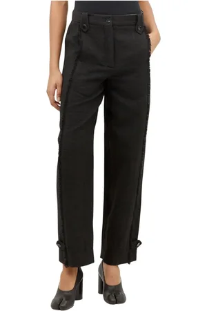 Ganni Bukser, Dame, Sort, XS, Tweed, Fringed Tweed Suiting Pants