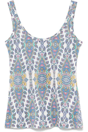 Etro Top, Dame, Hvid, XS, Grafisk Print Ærmeløs Top