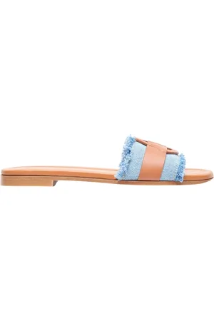 Moncler Sko, Dame, Blå, 38 EU, Læder, Bell Slides