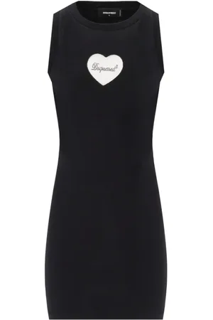 Dsquared2 Kjole, Dame, Sort, M, Bomuld, Heart Dress